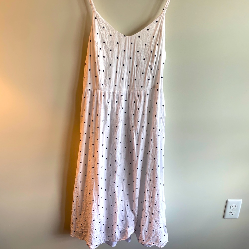 POLKA DOT A-LINE SPAGHETTI STRAP DRESS